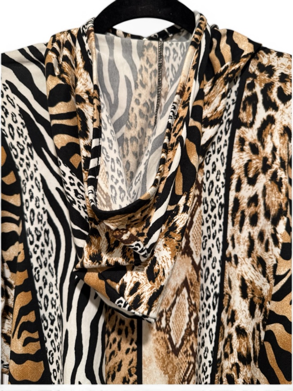 AKIRA Hooded Animal Print Long-Sleeve Bodysuit - Picture 6 of 14